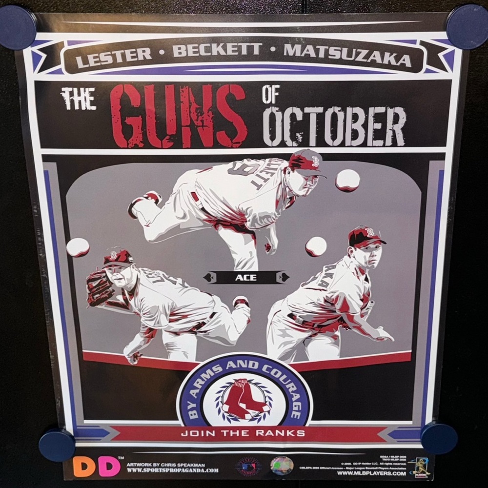 Boston Red Sox Guns Of October Posters Lester, Beckett & Matsuzaka (16" x 20")